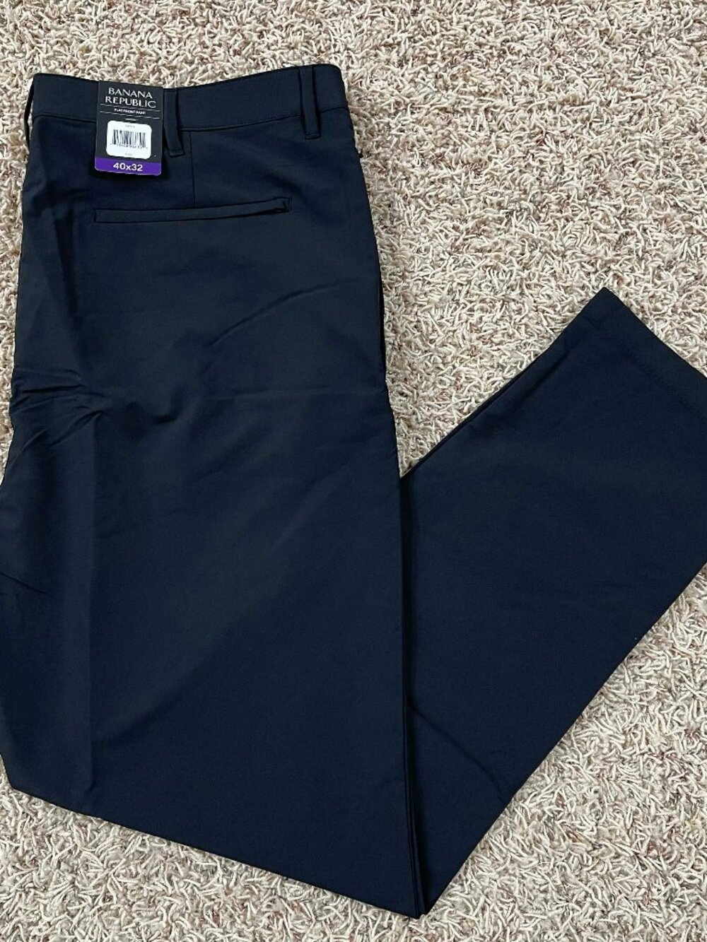 Banana Republic Men's Flat Front Pants Black, Size 40x32 (New)